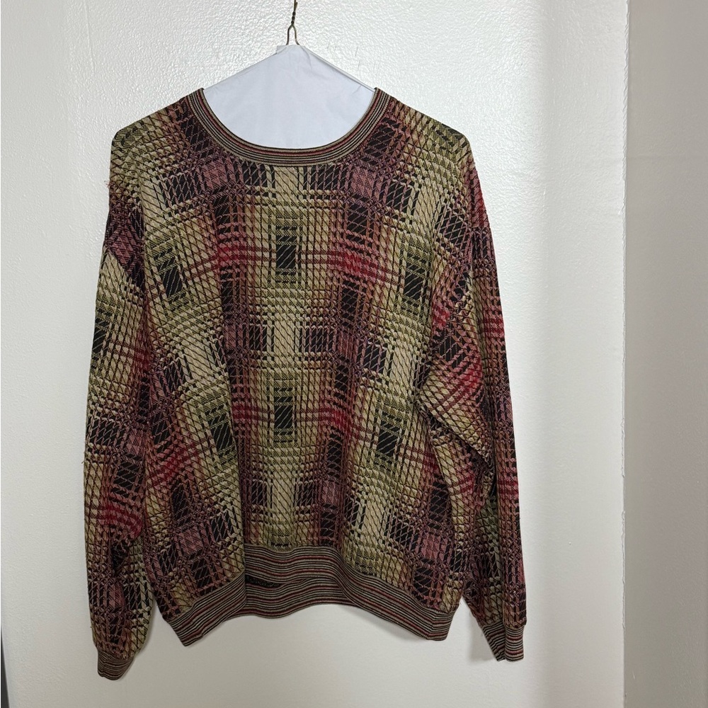 Vintage Jhane Barnes 90s Textured Multicolor Crewneck Sweater